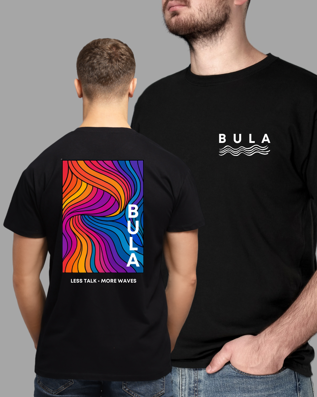BULA “Less Talk • More Waves” 🌊

Este verano vístete de BUENA ENERGÍA con nuestra camiseta exclusiva BULA WAVES. Diseño vibrante inspirado en el movimiento de las olas y los colores del atardecer tropical, esta pieza combina comodidad y personalidad.